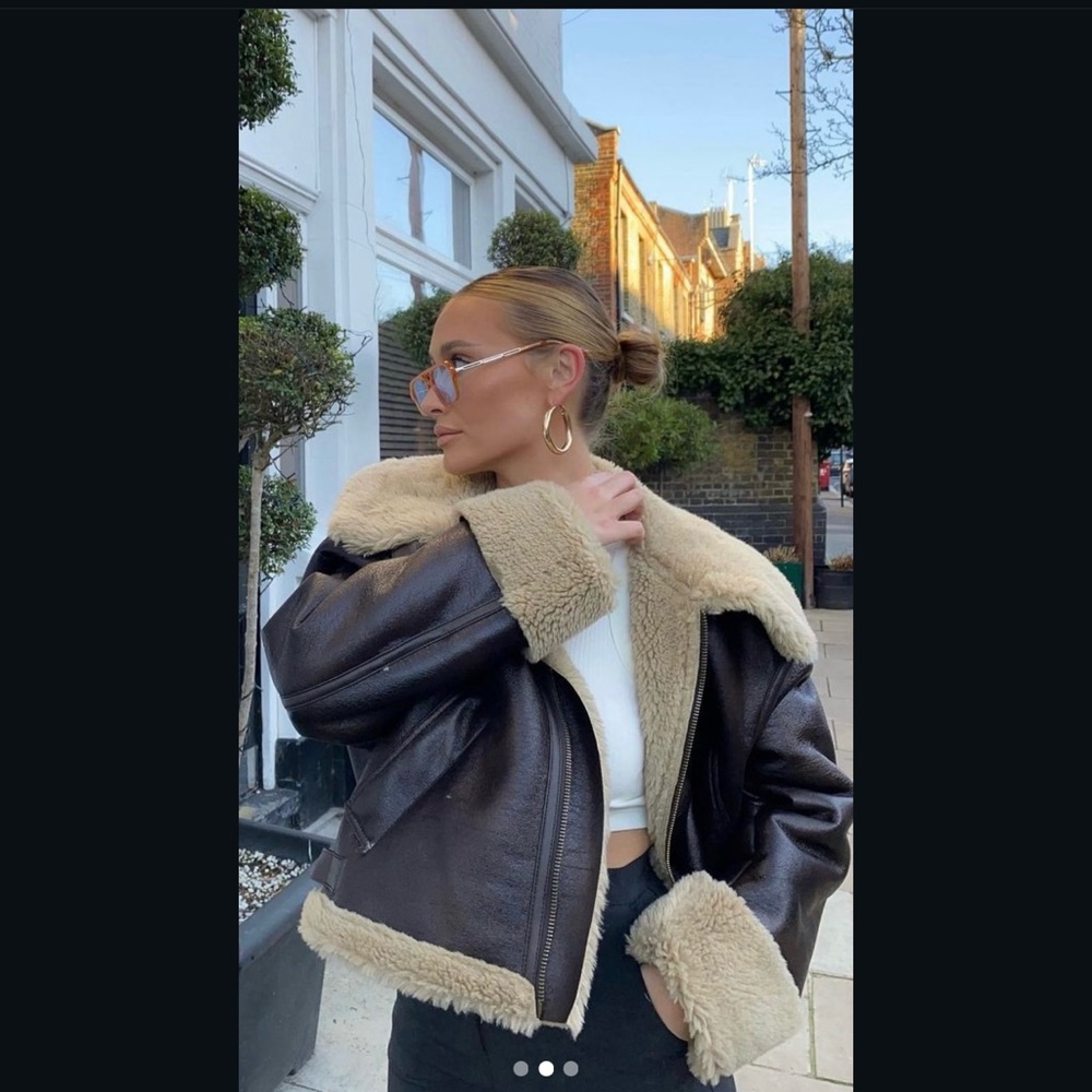 Lux Vintage faux shearling and fur coat never worn!